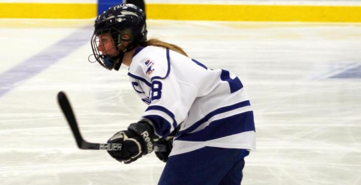 Cole scores power-play goal to give Women's Hockey sweep over Marian