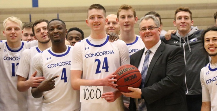 Johnson scores 1,000th point, Falcons earn gritty victory