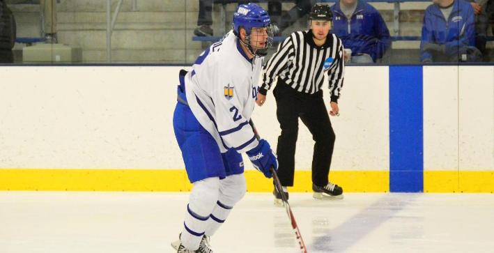 Men's Hockey ties program goals mark in 8-2 rout of Aurora