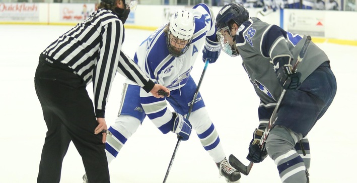 Hockey sinks Lawrence on Senior Night; Leads NCHA North