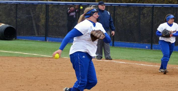 Perkins gem helps Softball salvage split with Dominican