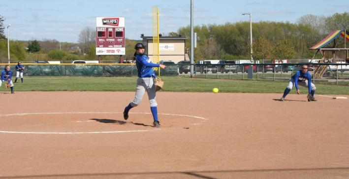 Schuh tosses no-hitter, Softball splits with Marian