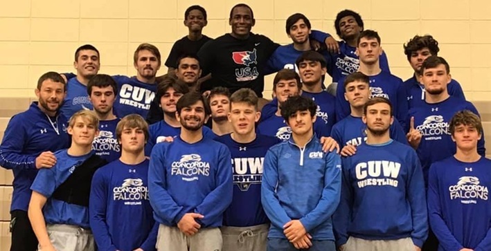 Wrestling hosted World Champion J'Den Cox for local camp
